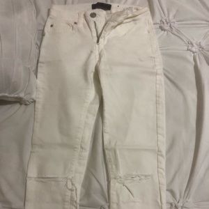 White ripped jeans